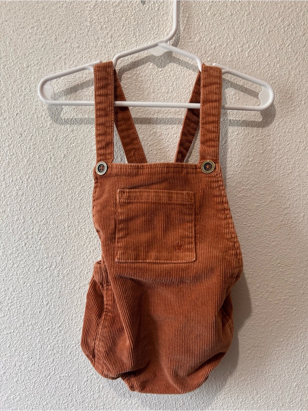 Rust Corduroy Overalls Romper